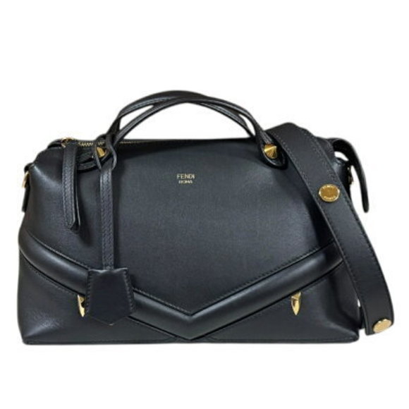 FENDI Monster Way Shoulder Bag Leather Black - Picture 1 of 9